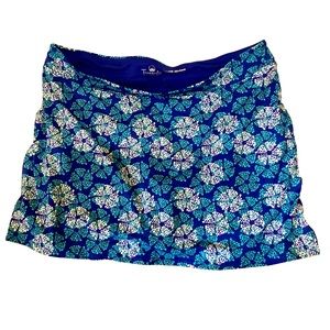 EX L Blue floral Mini skirt Skort shirt with skirt Golf hiking outdoors shorts